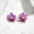 Handmade Real Mini Orchid Stud Earrings - Pink